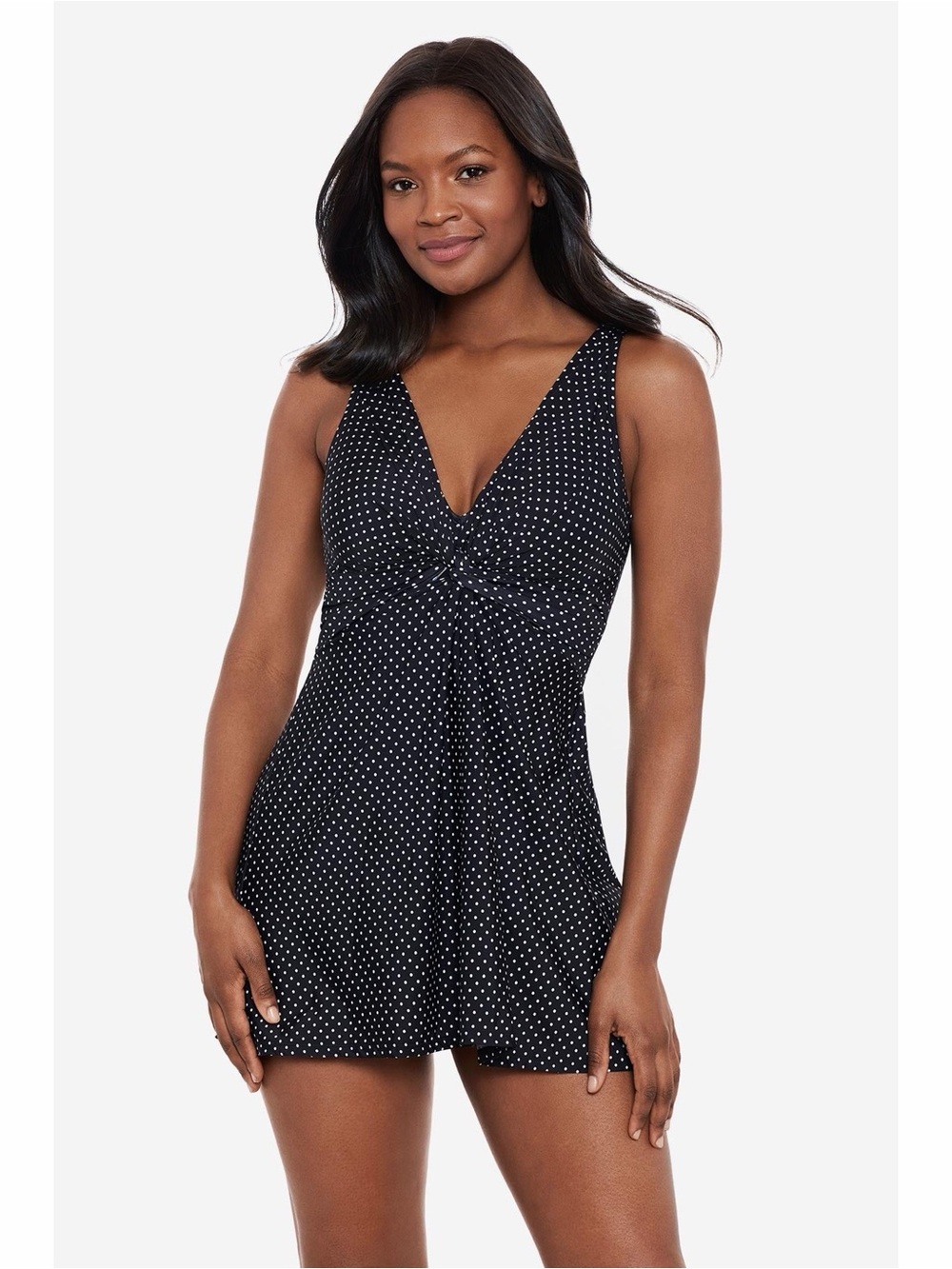 NWT Miraclesuit Marais Swim Dress in Pin Point Polka Dot Size 12